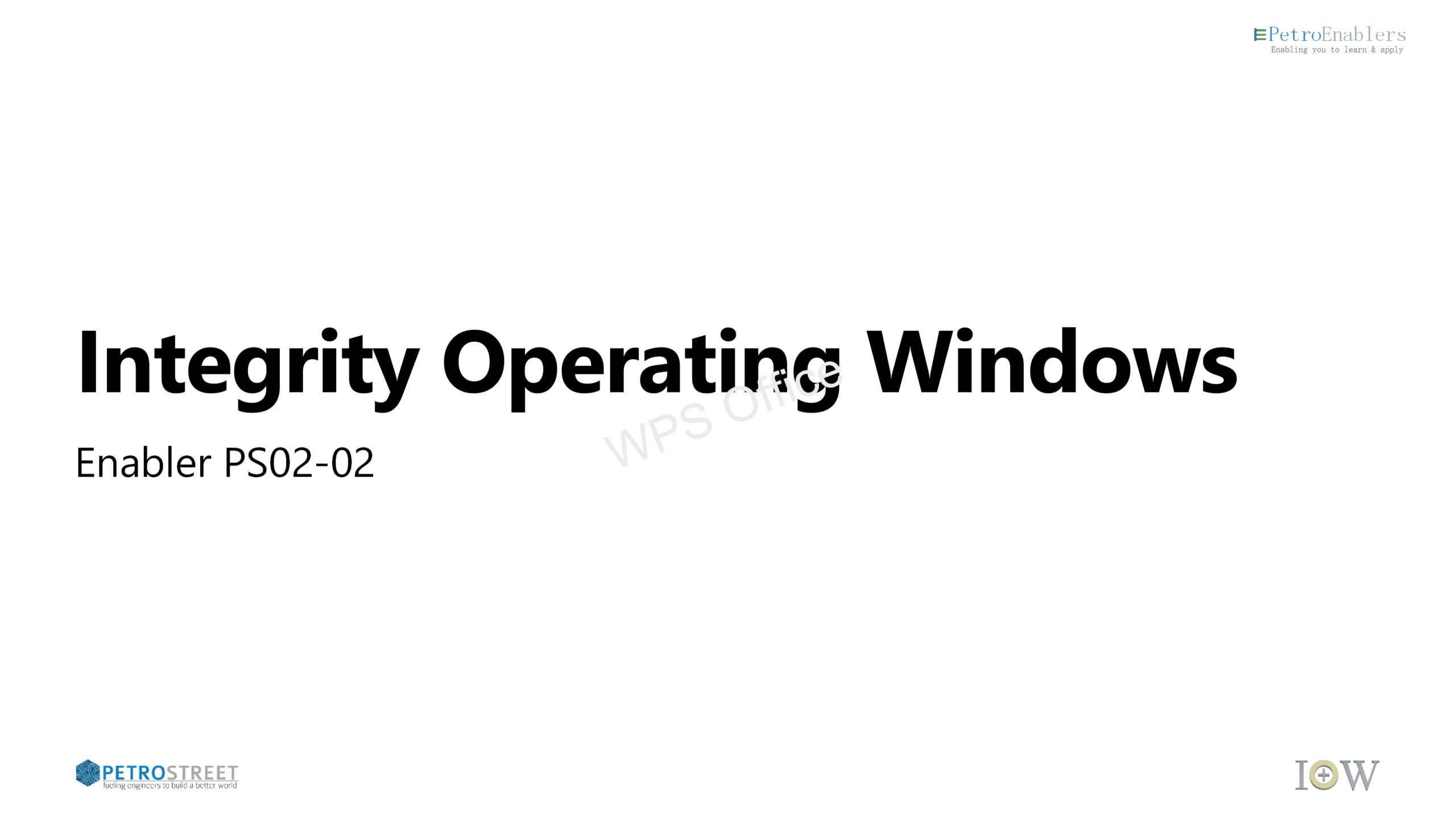 PetroEnabler — Integrity Operating Windows